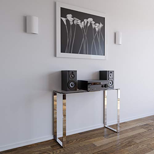 Cortesi Home Remi Contemporary Glass Console Table with Chrome Finish - Thumbnail 2