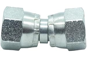 CDQBWKJGFJ 1 Piece Steel Hydraulic Fitting 9/16"-18 SAE x 9/16"-18 SAE Thread, 3/8" Female JIC Swivel x 3/8" Female JIC Swivel Adapter
