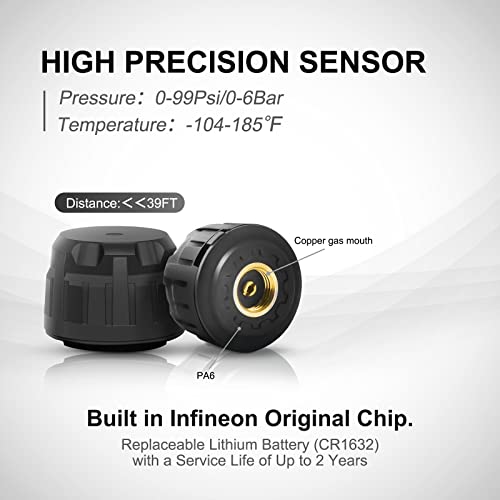 Easesuper Tire Pressure Monitoring System, Wireless Tire Pressure