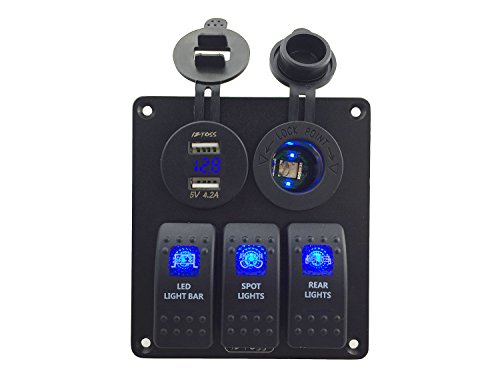 IZTOSS-Blue-led-3-gang-DC12V24V-blue-switch-panel-with-led-power-socket-42A-dual-USB-voltmeter-and-wiring-kits IZTOSS-Blue-led-3-gang-DC12V24V-blue-switch-panel-with-led-power-socket-42A-dual-USB-voltmeter-and-wiring-kits