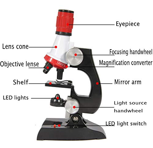 Extpro Microscope Kit Science Experiment Supplies LED 100x 400x and 1200x Magnification for Boys Girls Students - Thumbnail 2