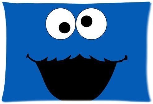 Cookie Monster Pillowcase Zippered 20x30 Inchs Design Two Sides Printed Pillow Case Cover