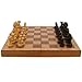 Trademark Games Chess Set with Carved Staunton Pieces - Book-Style Folding Solid Wood Board with Interior Storage - Board Game for Kids and Adults