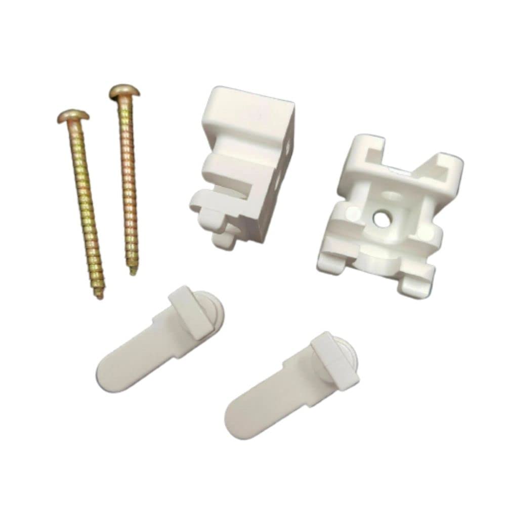 SWISH Lever Lock Curtain Track Brackets – White Ceiling or Wall Mount Rail Supports with Screws (Pack of 5)
