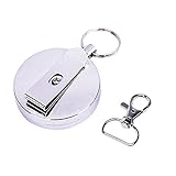 eBoot Metal Retractable Reel with Belt Clip for Keys, ID Badges, Belt Loop Clasp and Key Ring