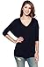 Alexander + David Women’s Modal Knit V-Neck Dolman Tunic Top with ¾ Long Sleeves (Black, Small)