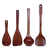 Wooden Kitchen Utensils Set, Cooking Spatula And Spoons - Cooking Utensils Set 4 Pieces
