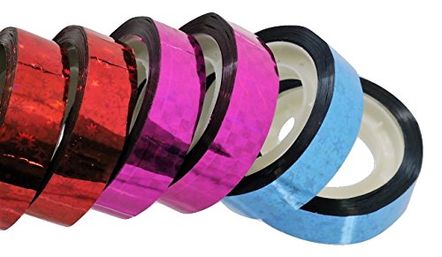 STARS Hula Hoop Washi Prism Tape (12 Pack) 12MM x 45 FEET - 6 Holographic Colors