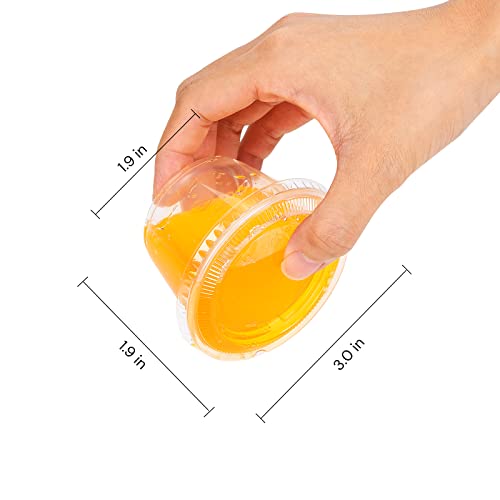 EDI [4 OZ, 100 Sets] Clear Disposable Plastic Portion Cups with