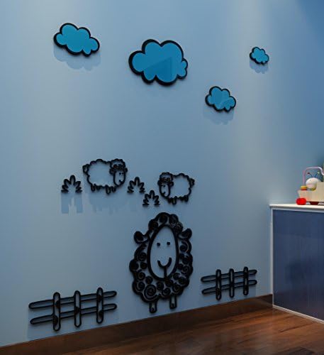 DecorSmart Plastic 3d Little Sheep Wall Decal for Living Room Bedroom Sofa Backdrop Tv Wall Background, Originality Stickers Gift, DIY Wall Decal Wall Decor Wall Decorations