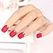 24PCS Matte with Metallic French Acrylic False Fake Full Nail Tip Art Rose Red&Gold