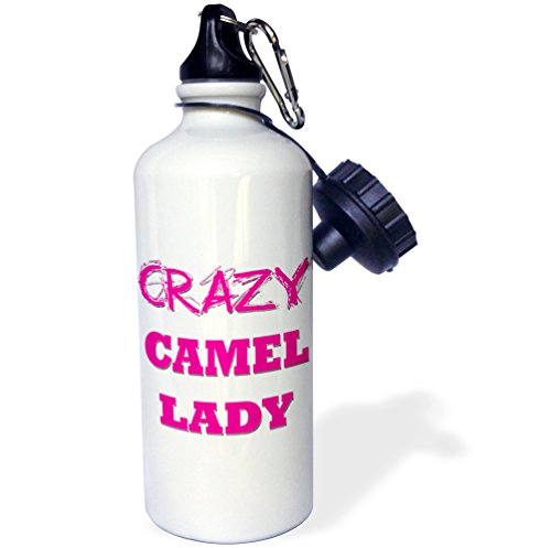 3dRose Crazy Camel Lady-Sports Water Bottle, 21oz , Multicolored
