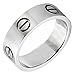 OMFEE Stainless Steel Designer Screw Head Love Wedding Ring Silver Finish,Sizes 5 - 10