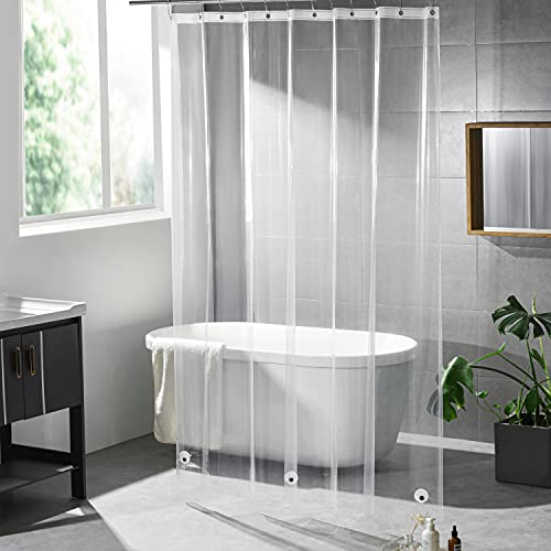 Clear Shower Curtain Liner Waterproof Lightweight 72x72 inch PEVA Liner