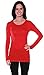 ACTIVE USA, INC. Women's Basic Long Sleeve Crew Neck Tee Small Red