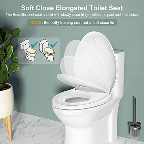 Toilet Seat with BuiltIn Potty Training Seat, Elongated Toilet Seat