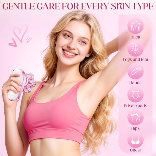 7D Electric Razors for Women, Magnetic Women's Electric Shaver for Full Body, Flawless Wet Dry Hair Remover for Legs, Cordless Lady Bald Shaver Bikini Shaver, Pink