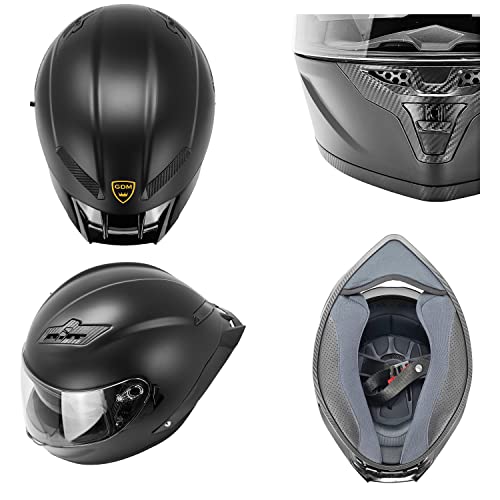 GDM Demon Motorcycle Helmet with Bluetooth Gold & Clear