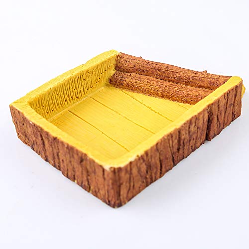 Aqua KT Reptile Ramp Rock Food Bowl Water Dish with Sturdy Base for Amphibian Feeding