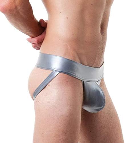 Lauriney Hot Mens Thongs Leather Jockstrap Faux Design Leather Fashionable Bodycon Trunks Fashion Living G String Under Warming She