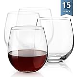 Sweese 6101 Stemless Wine Glasses, 15 Ounce, Great for White or Red Wine - Set of 4