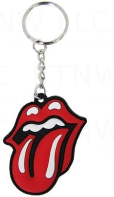 Rubber Keychain With Key Ring in Classic Rock Logo - The Rolling Stones