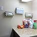 FMP Brands Single Glove Holder for Wall Mount, Wire Rack Disposable Napkin Gloves Box Holder, White Durable Metal Organizer Dispenser for Food Service, Lab, Office, Home, and Garage