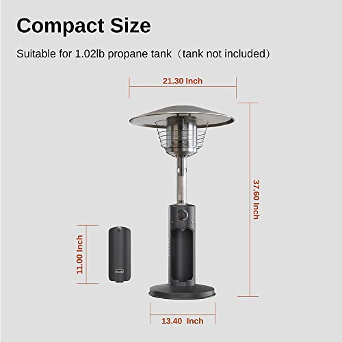 EAST OAK Patio Heater, 11000 BTU Tabletop Outdoor Heater, Mini Portable