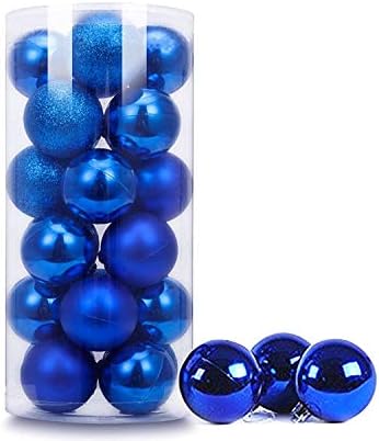SiegenPro Christmas Ball Ornaments, 24ct Christmas Decorations Tree Balls Ornament Set for Xmas Tree Party Decoration, Christmas Balls Shatterproof with String 1.57" (Dark Blue, 40mm /1.57")