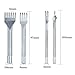 Aiskaer Stainless Steel 4mm 1/2/4/6 Prong DIY Diamond Lacing Stitching Chisel Set Leather Craft Kits (Upgrade Section Silver)