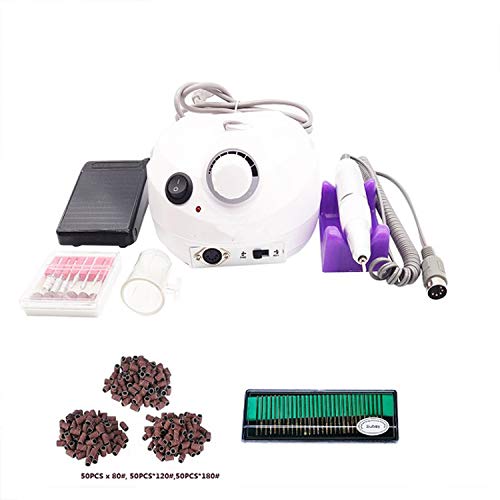Electric Nail Drill 35000 RPM Manicure Pedicure Drill Kit Set With Sanding Bands Accessory Finger Nail Tools Nail Salon,China,white total set