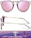 ATTCL Vintage Fashion Round Arrow Style Polarized Sunglasses for Women 1189-Pink