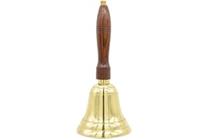 GEM AWARDS YOUR FULL SERVICE AWARDS STORE Engravable Brass Bell - Brass School Bell - Teacher Handbell - Great Gift for Teachers - Bell for Weddings and Other Occasions