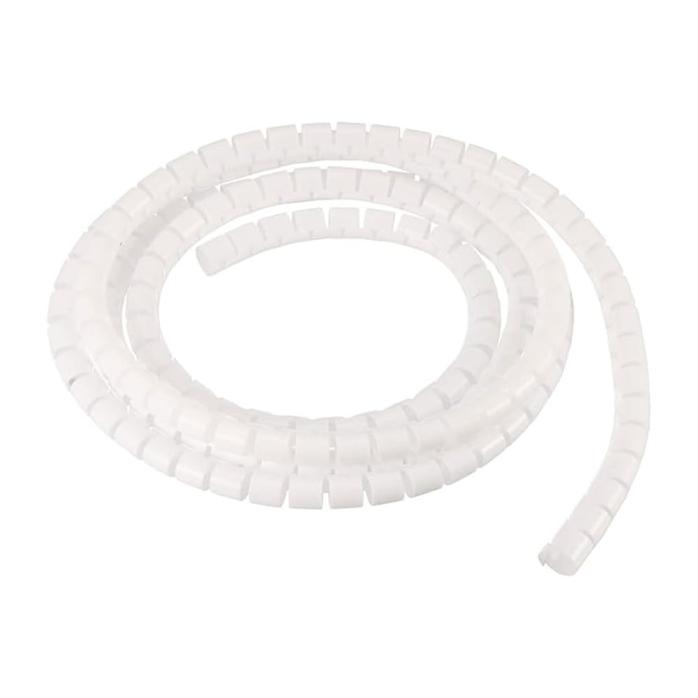 Vogueing Tool Cable Tidy Tube, 8mm Spiral Tube Cable Protector Sleeve for Wire Computer Cable on Home or Office, White, 2M