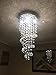A1A9 Elegant Spiral Crystal Chandelier Lighting, Clear K9 Crystal Raindrop LED Ceiling Lights Chrome Flush Mount Pendant Light Fixture for Livingroom Dining Room Hallway Stairway Foyer (D16'' H31'')