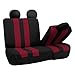 FH Group Striking Striped Car Seat Covers - Universal Fit, Low Back & Front, Airbag Compatible, Split Bench Rear, Washable Seat Covers for SUV, Sedan, Van - Burgundy