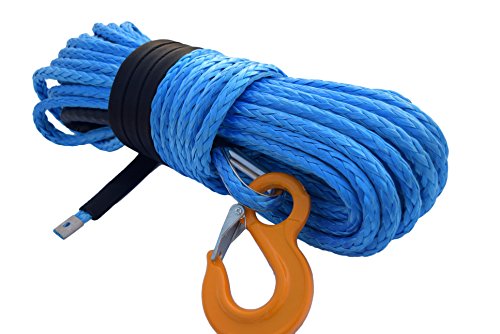 1/2×100ft Synthetic Winch Cable Rope,Off-Road Recovery Rope,Tow Rope Car for ATV UTV SUV Vehicle (Blue)