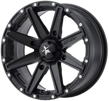 4/110 Motosport Alloys M33 Clutch Wheel 12x7 4.0 + 3.0 Satin Black for Honda RANCHER 420 4x4 AT DCT IRS 2015-2018