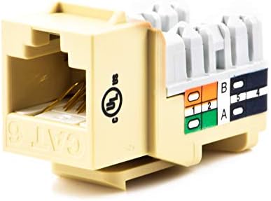 Weltron - CAT6 RJ45 Keystone Punch Down Jack, Ivory (44-678C6-IV-CP)