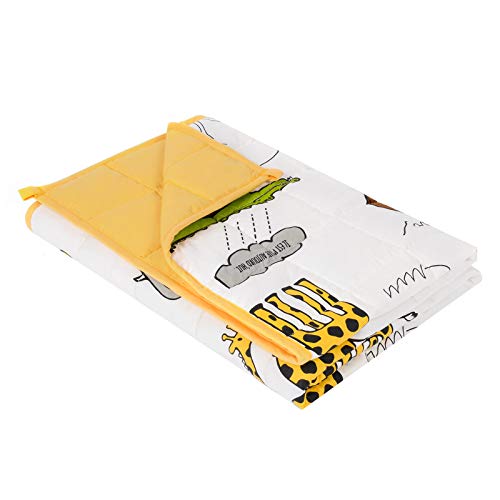 Kids Weighted Blanket 5 lbs, 36" x 48", Yellow Zoo Cooling Heavy