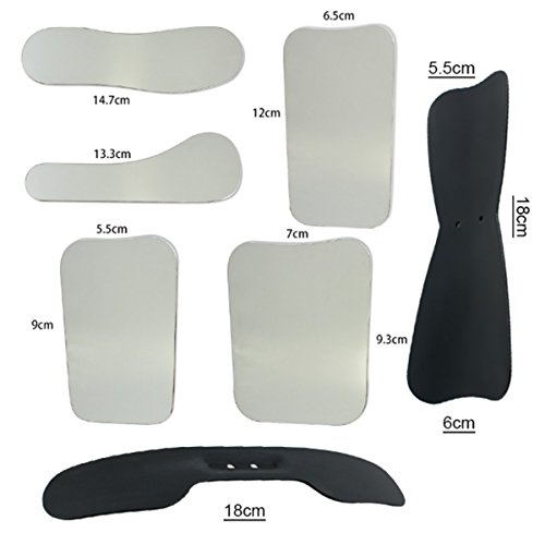 2pcs Dental Oral Photographic Black Background Board Dental Contraster+5pcs Dental Stainless Steel Mirrors