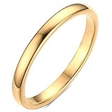Womens 2mm Tungsten Carbide Ring Black Gold Silver Simple Style Cute Thin Wedding Engagement Promise Band