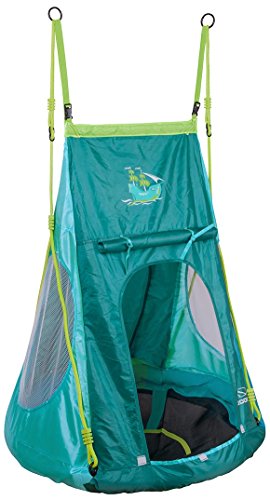 Hudora Unisex Adult Nest Swing With Pirate Tent - Turquoise, 90 cm