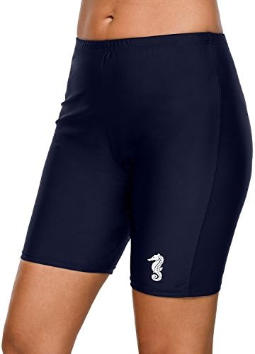Vegatos Women Long Swim Shorts High Waist Beach Boardshorts Bathing Suit Bottoms