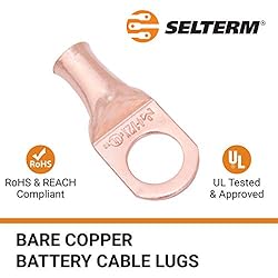 SELTERM 2pcs 4 AWG 1/2" Stud Copper Wire