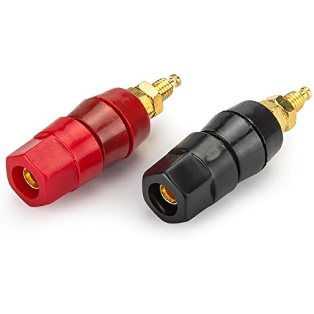 10Pcs 4mm Screw Terminals Banana Plug Socket Plated Amplifier Speaker