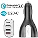AngLink Quick Charge 3.0 50W/6.4A 4 Ports USB Car Charger, Fast Car Charger Adapter for Galaxy S7 / S6 / Edge / Plus, Note 5 / 4 iPhone 7 / 6s / Plus, iPad Pro / Air 2 / mini, LG, Nexus, HTC and More