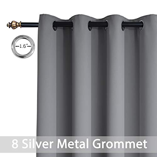 Yakamok 96 Inches Thermal Curtain Panels Gray Blackout Curtains Room
