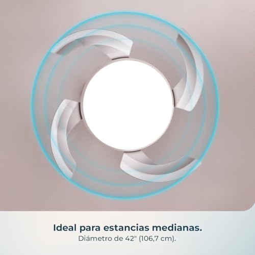 Ventilador de Techo con Luz con Aspas Retráctiles EnergySilence Aero 4500 Puzzle Invisible Black&DarkWood. 30W, Motor DC, Diámetro 42", Luz LED, Mando, Temporizador, Función Verano/Invierno