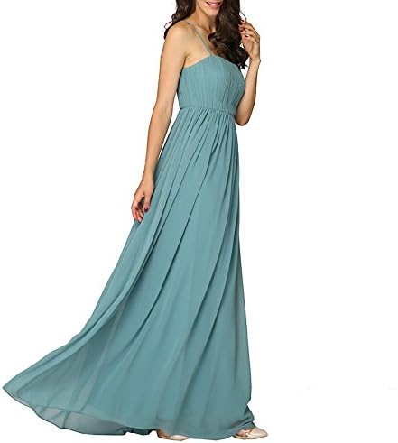 Tasta Women's Chiffon Adjustable Shoulder Straps Bohemian Maxi Long Dress for Beach Party